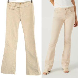 7 FOR ALL MANKIND Beige Y2K Corduroy Flared Boot Cut Pants Size 25 Vintage
